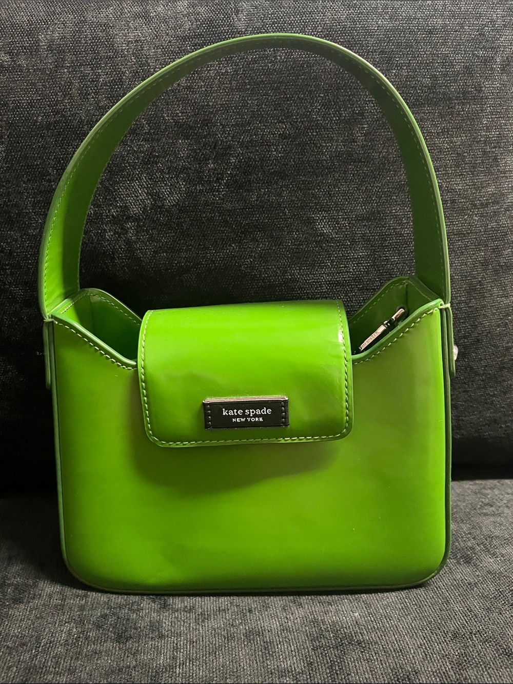 kate spade vibrant lime green leather shoulder bag